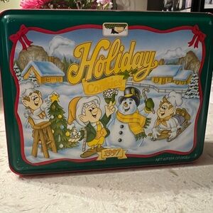 Vintage Keebler Holiday Cookies Tin with Festive Design - Collectors Edition